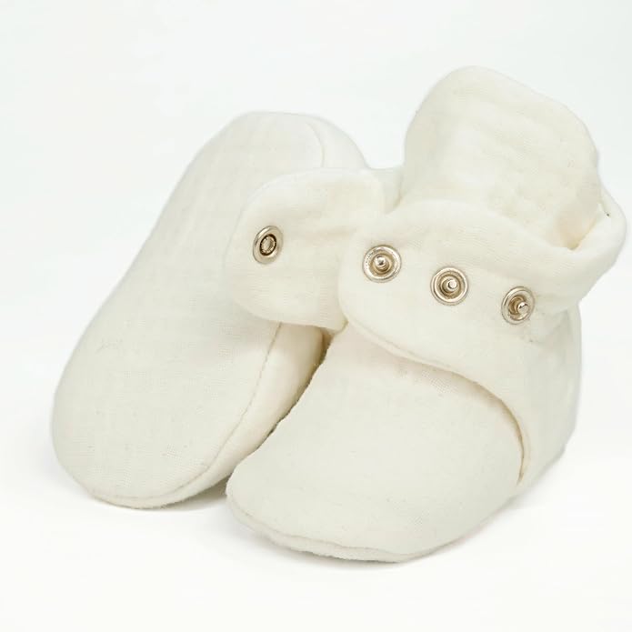 Ella Bonna Baby Booties Organic Cotton Muslin Newborn Baby Slippers Baby Boy - Image 6