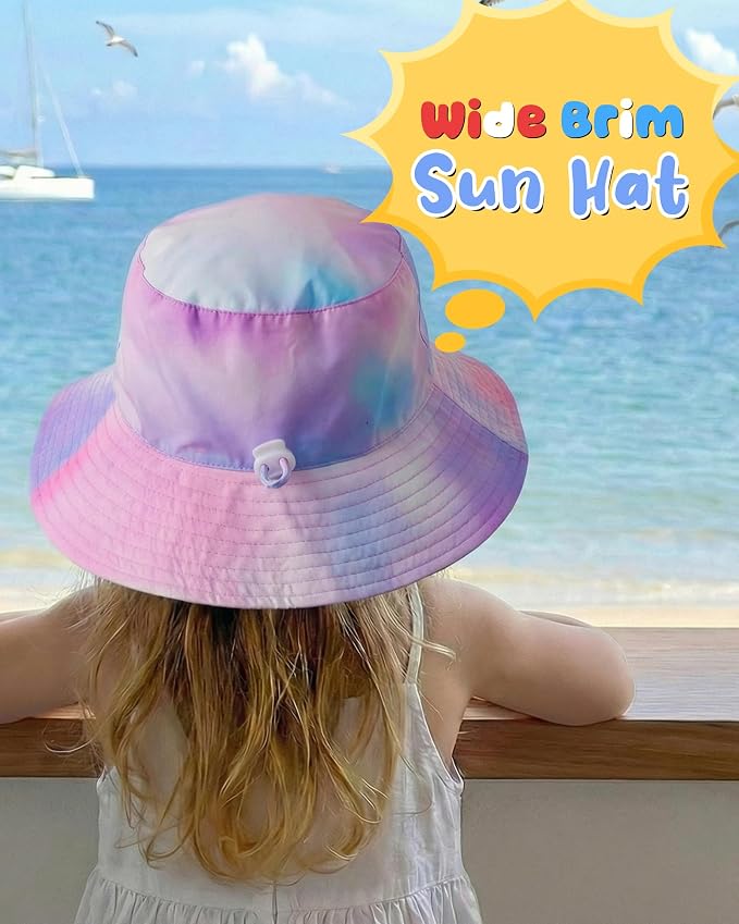 Baby Sun Hat Kids Summer Sun Protection Toddler Bucket Hat Wide Brim Adjustable - Image 3