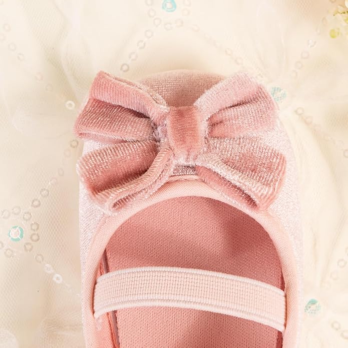KIDSUN Infant Baby Girls Mary Jane Shoes Non-Slip Rubber Sole Ballet Slippers - Image 2