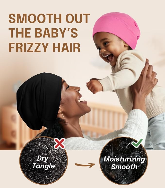 Fittia Baby Bonnet for 0-6 Months, Silky Satin Bonnet for Sleeping, Smooth for - Image 2