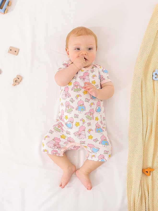 GUISBY Baby Rayon Romper Pajamas, 0-24M | Silky Soft Feel，Snap Closure，Footless - Image 5