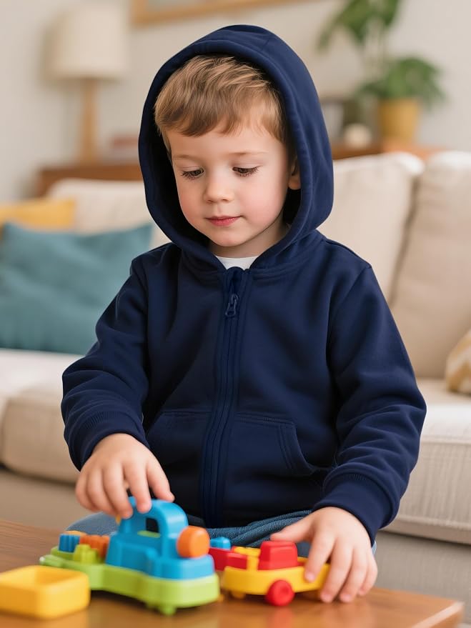 Cooraby 3 Packs Baby and Toddler Boys Long Sleeve Full-Zip Hoodies Infant - Image 3