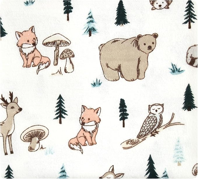 Hudson Baby Unisex Baby Cotton Poly Flannel Receiving Blankets, Boy Woodland - Image 3