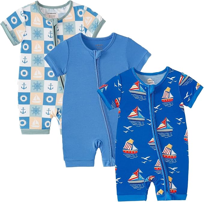 OPAWO Bamboo Sleepers for Baby Boy Pajamas Bamboo Pajamas Baby Romper 0-24M | 2 by OPAWO