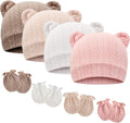 BQUBO Newborn Baby Hats Bear Ears and Mittens Sets Preemie Caps Baby Boy Girl by DRESHOW