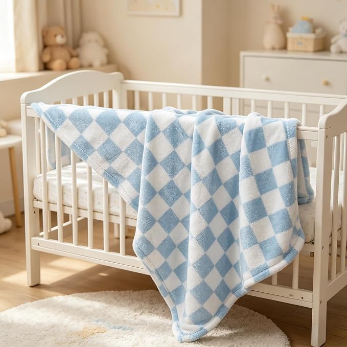 Baby Blanket 5 Pcs Checkerboard Grid Ultra Soft Gift-Ready Plush - Image 4