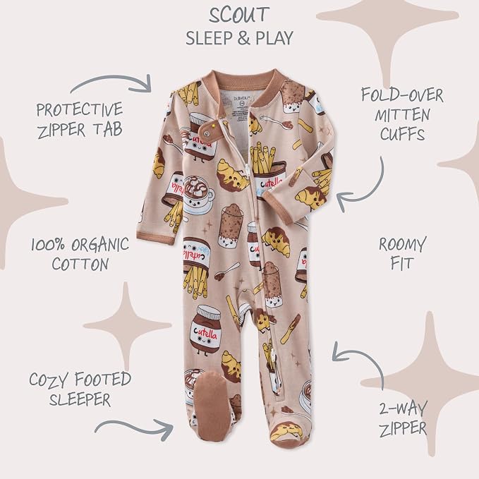 Butterblu Scout Sleep & Play 100% Organic Cotton Footed Zip Front PJs | GOTS - Image 2