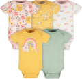 Gerber Baby Girls 5-Pack Short Sleeve Variety Onesies Bodysuits by Gerber