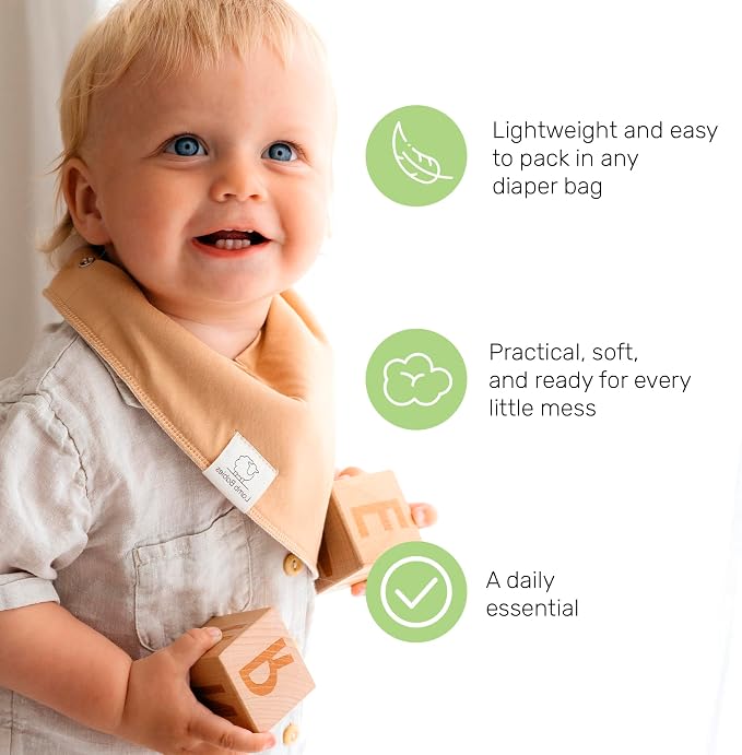 Cotton Bandana Bibs for Babies, Absorbent Drool Bibs for Feeding & Teething - Image 5