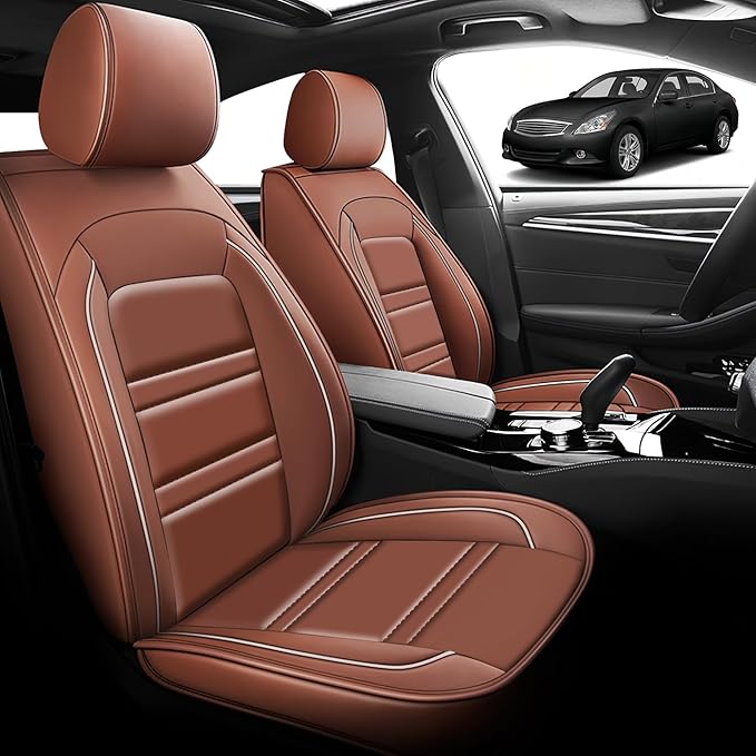 Seat Cover for Infiniti g37 2008-2013 | Car Seat Covers Front Seats, Waterproof Seat Protectors, Automotive Front Seat Covers (Front Seat, Coffee)