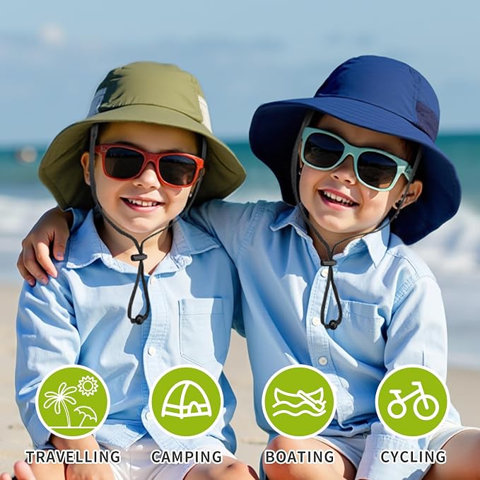 Toddler Baby Sun Hat Kids Summer Beach Essentials Adjustable Beach Hats - Image 4