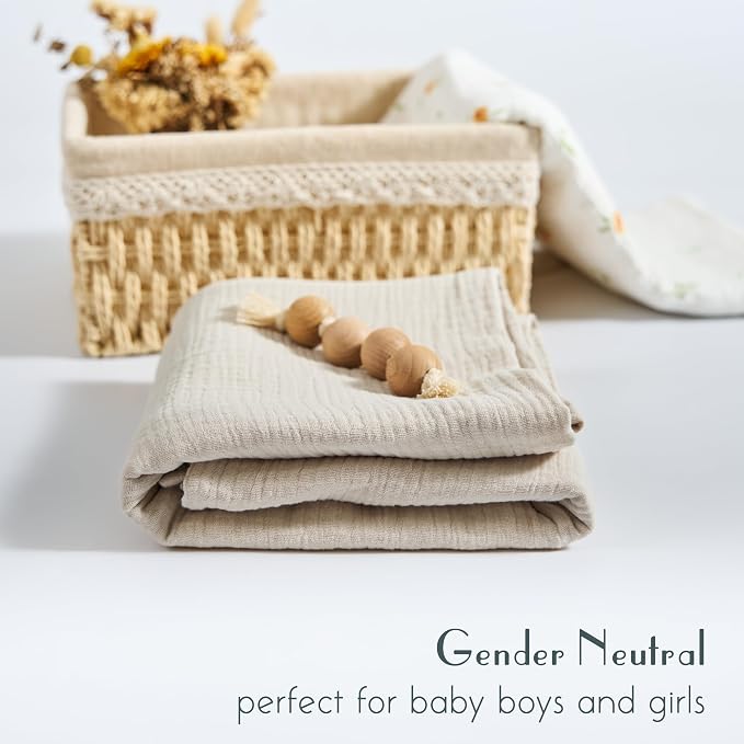 Meracorallo Muslin Swaddle Blanket, 100% Cotton Receiving Blanket - Image 4