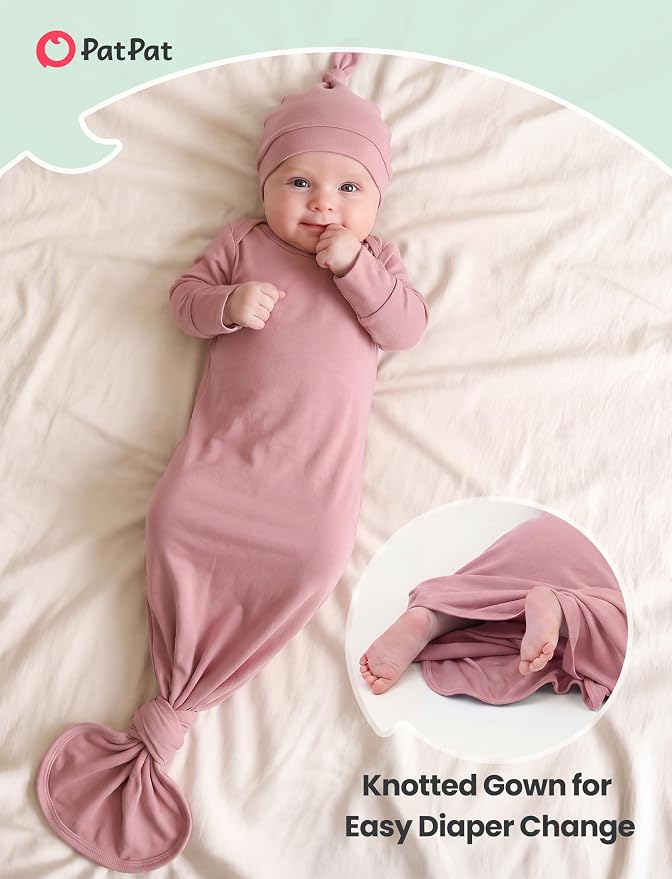 PATPAT Baby Sleeper Gown with Hat - Image 4