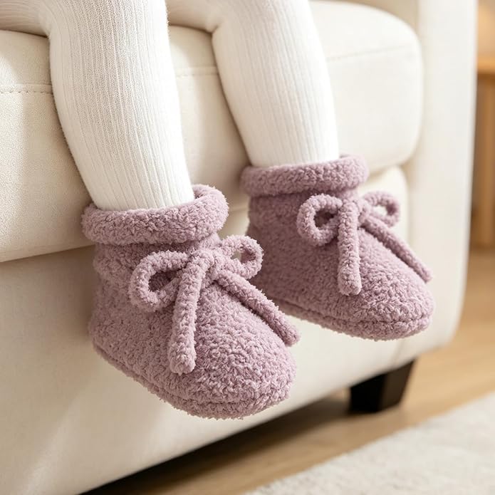 LAWKUL Cotton Baby Booties Newborn Fleece Shoes Sock - Image 4