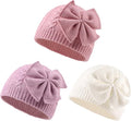 JANGANNSA Winter Warm Knitted Baby Hat for Girls Cotton Lined Infant Toddler Hat Autumn Cute Bow Classic Girls Beanie 0-6Y