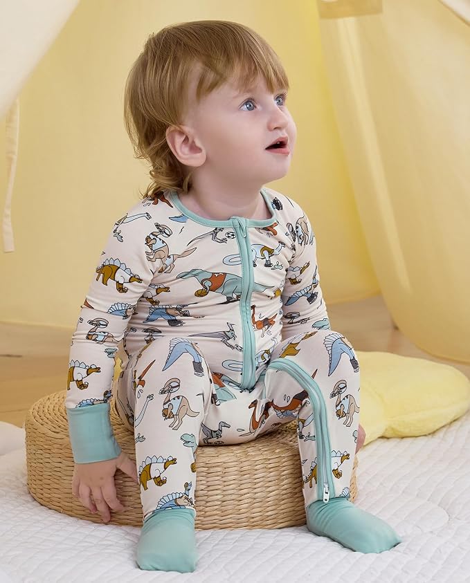 babee Reshinee Bamboo Viscose Baby Footie Pajama, Zipper Sleeper Boys Girls - Image 9