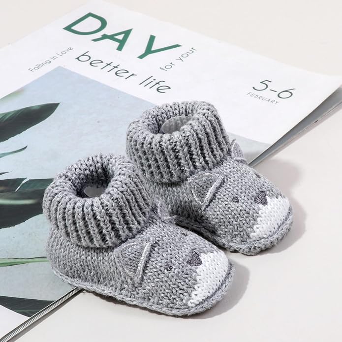 Infant Baby Boys Girls Knitted Booties Soft Cute First Walking Socks Shoes | - Image 5