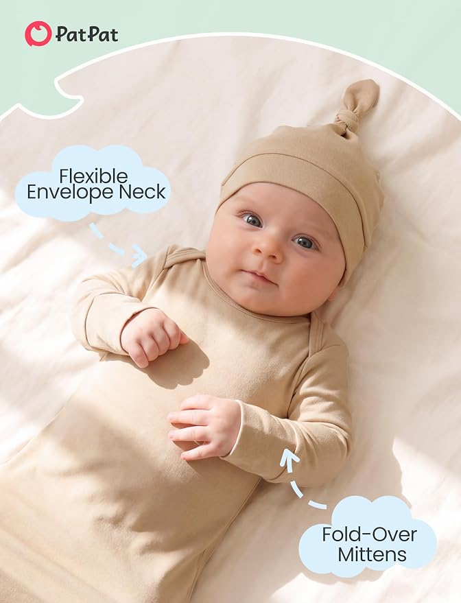 PATPAT Baby Sleeper Gown with Hat - Image 3