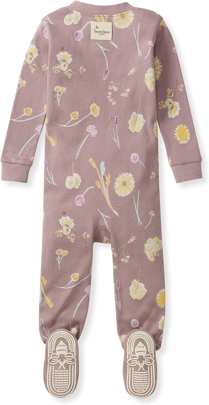 Burt's Bees Baby Girls Organic Cotton, Snug Fit Footed Sleeper Pajamas | - Image 2