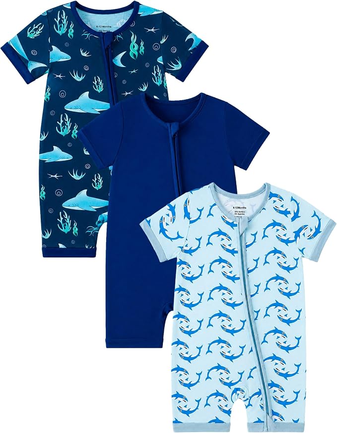OPAWO Bamboo Sleepers for Baby Boy Pajamas Bamboo Pajamas Baby Romper 0-24M | 2 by OPAWO