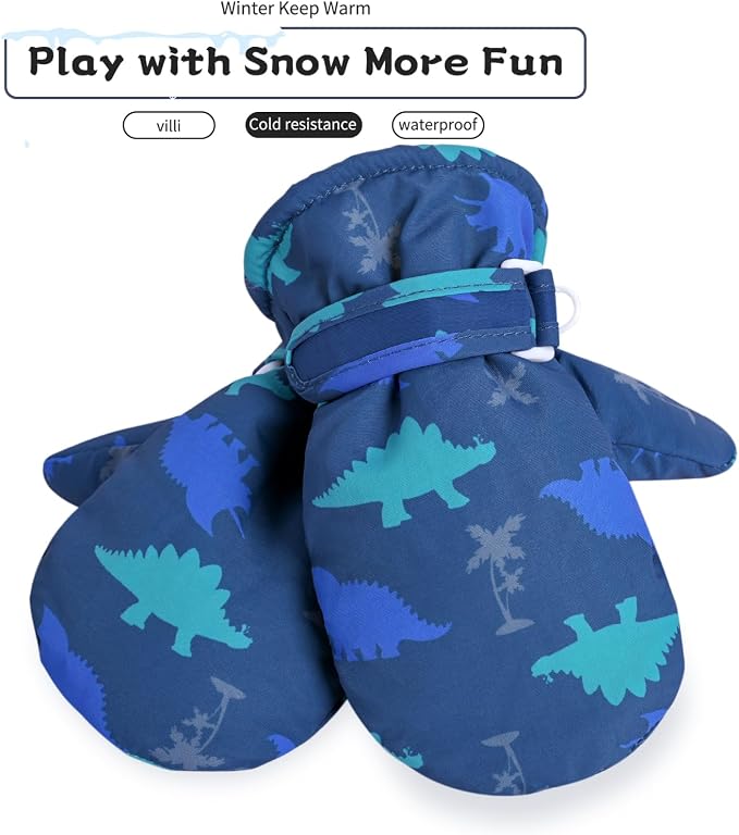 Fleece Lined Mittens for Baby Boys Girls, Baby Toddler Little Kids Winter Warm - Image 2