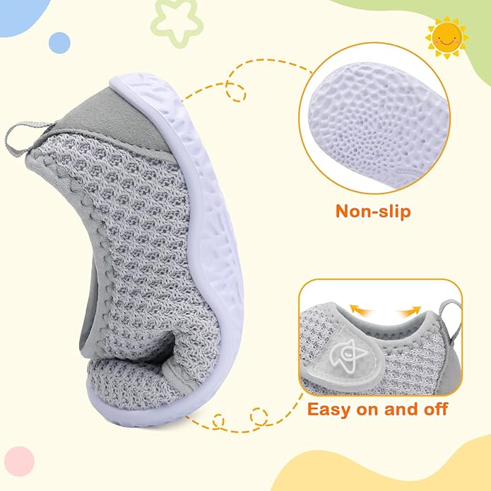 LeIsfIt Baby Shoes Boys Girls First Walking Shoes Non-Slip Infant Sneakers Lightweight Slip-on Crib Sneakers for First Walkers