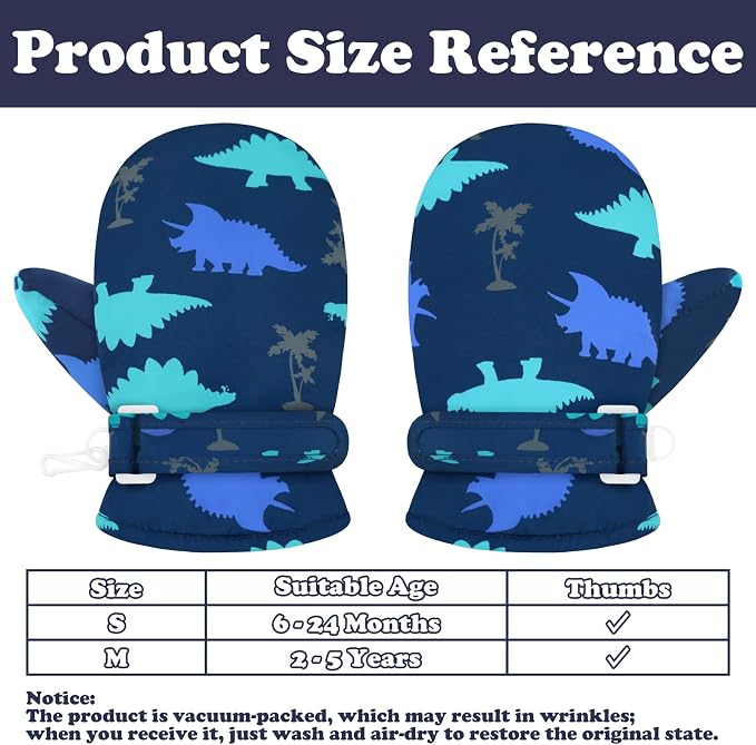 Sarfel Toddler Mittens Waterproof Toddler Gloves Baby Winter Mittens Toddler - Image 6