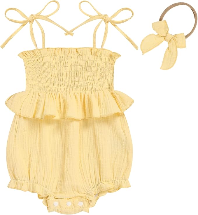 Baby Girl Romper Ruffle Newborn Girl Bodysuit Jumpsuit Baby Girl Clothes Outfit by ZOELNIC