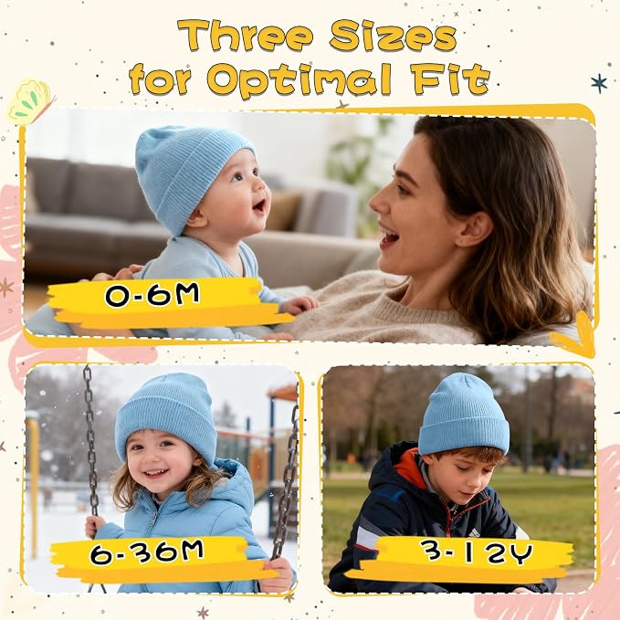 ZOORON Toddler Beanie Baby Kids Beanies Warm Winter Hat Knit Skull Cap - Image 2