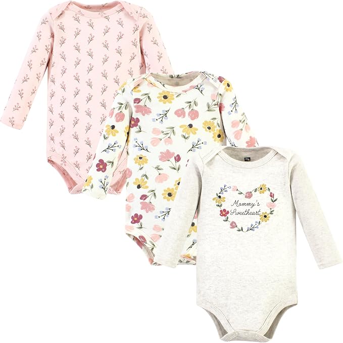 Hudson Baby Baby Girls' Cotton Long-sleeve Bodysuits 3-pack by HudsonBaby