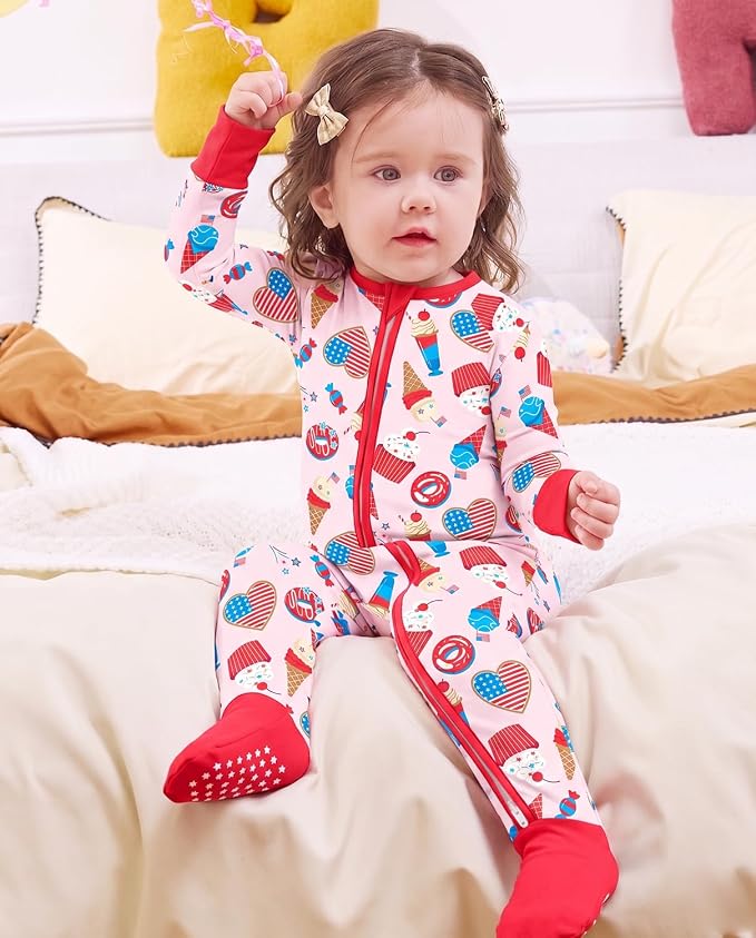 babee Reshinee Viscose Derived from Bamboo Baby Footie Pajamas Convertible - Image 3