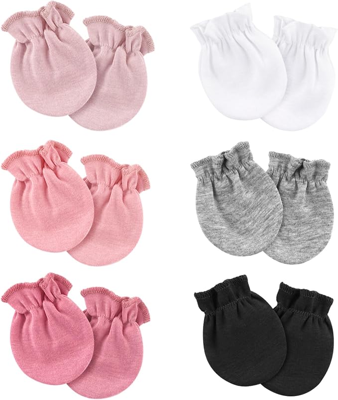 AQOKKA Newborn Baby Mittens No Scratch Cotton Elastic Wrist Gloves Infant by AQOKKA