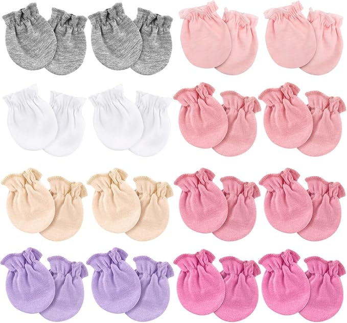 AQOKKA Newborn Baby Mittens No Scratch Cotton Elastic Wrist Gloves Infant by AQOKKA