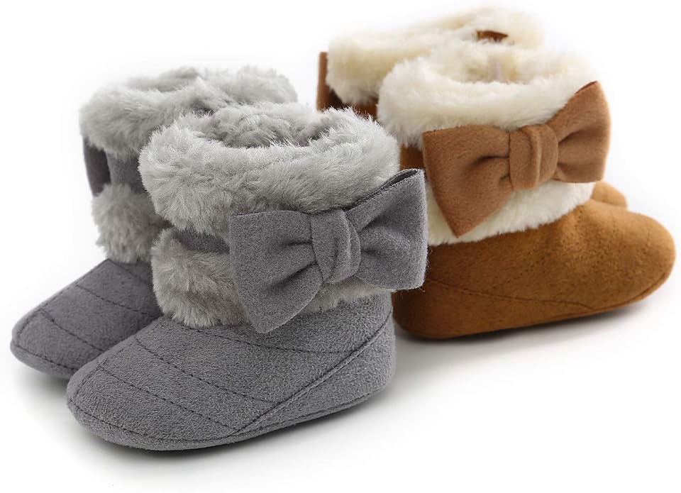 Ohwawadi Infant Baby Boots Boys Girls Cozy Fleece Slippers Snow Boots Winter - Image 8