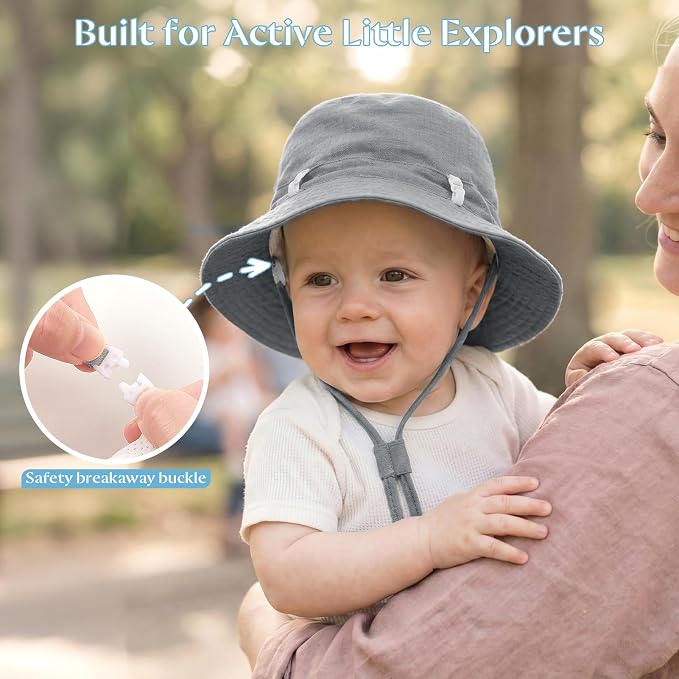 Play Tailor 2 Pack Newborn Baby Sun Hat Breathable Muslin Cotton Cap 0-24M | - Image 4