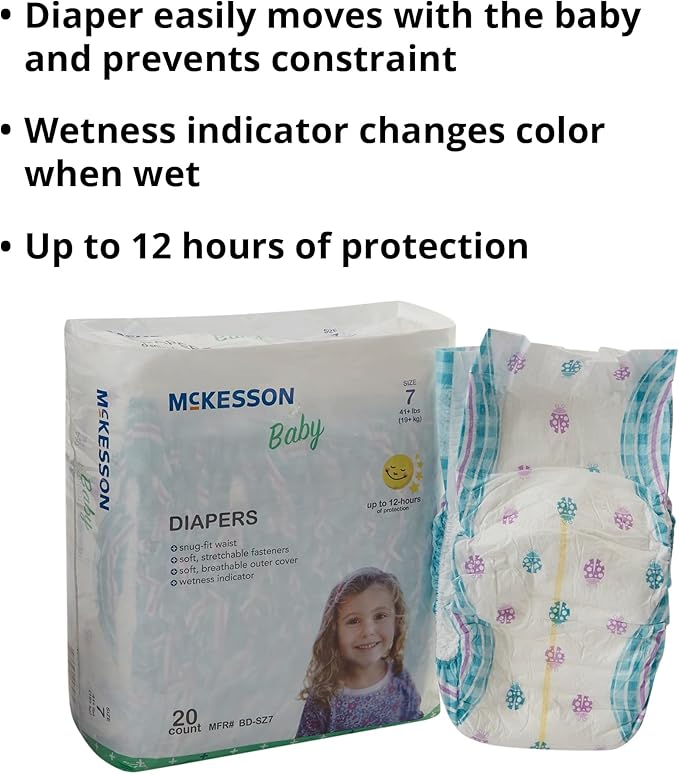 McKesson Baby Diaper Size 7, Over 41 lbs. BD-SZ7, 20 Ct