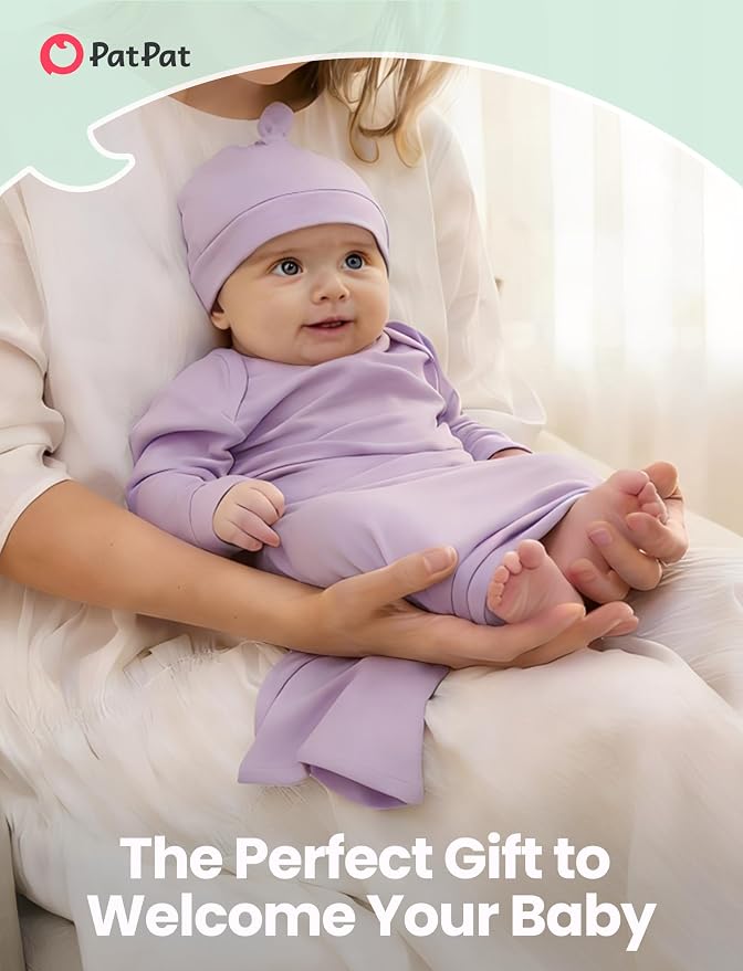 PATPAT Baby Sleeper Gown with Hat - Image 2