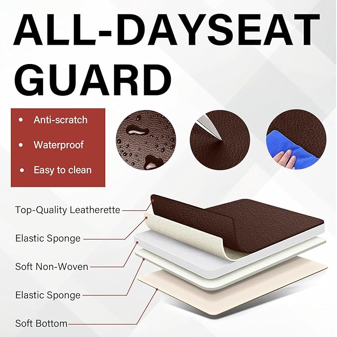 Leather Car Seat Covers Fit for LR Range Rover Evoque 2019-2025, 5 Seater Waterproof and Wear-Resistant Seat Cover Interior Accessories(Full Set,Coffee)