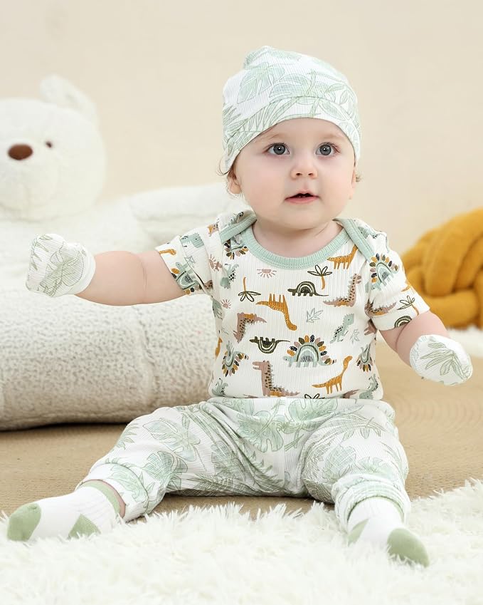 Baby Bodysuits Ribbed Mix Summer Newborn Boy Girl Clothes 5-pack | Multiple - Image 2