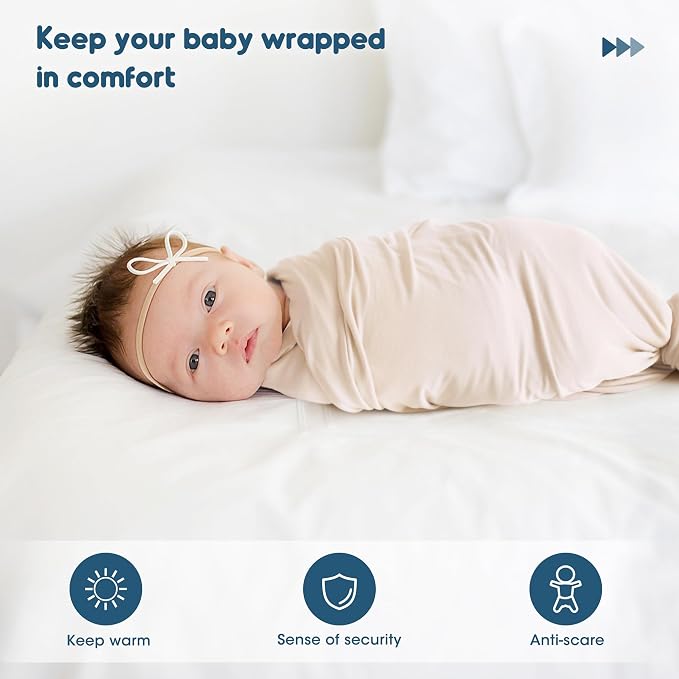 2 Pack Newborn Swaddle Blanket, Ultra Soft Stretchy Jersey Knit Extra Large - Image 4