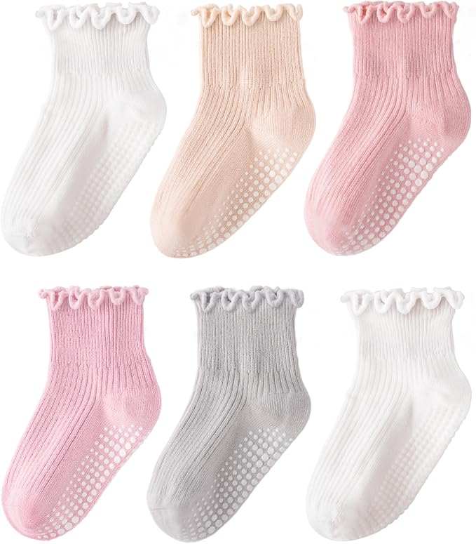 HONGTEYA 6 Pairs Toddler Ruffle Socks by HONGTEYA