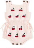 Simplee kids Baby Girl Romper, Sleeveless Pompoms Square Neck | Soft Breathable by Simpleekids
