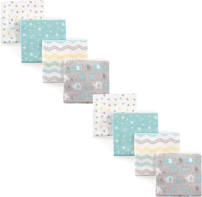 Luvable Friends Unisex Baby Cotton Flannel Receiving Blankets, Basic Elephant by Luvable+Friends