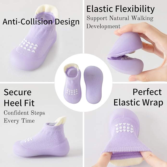 Baby Sock Shoes Toddler Walking Shoes Infant Slippers | Soft Rubber Sole - Image 5