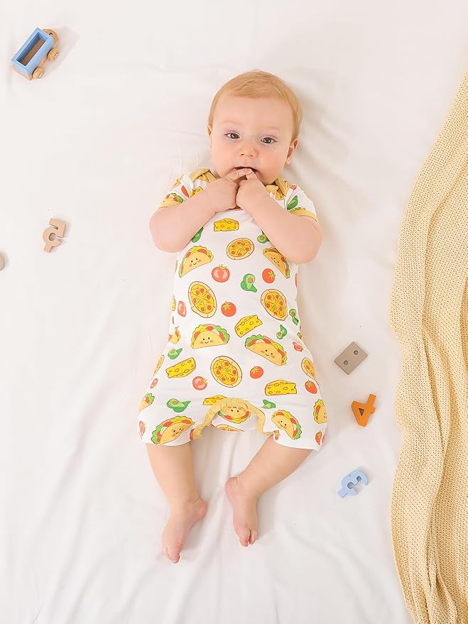 GUISBY Baby Rayon Romper Pajamas, 0-24M | Silky Soft Feel，Snap Closure，Footless - Image 4
