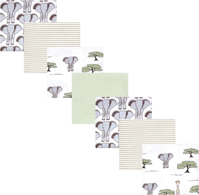 Hudson Baby Cotton Flannel Receiving Blankets 7-Pack Bundle, Wild Safari by HudsonBaby