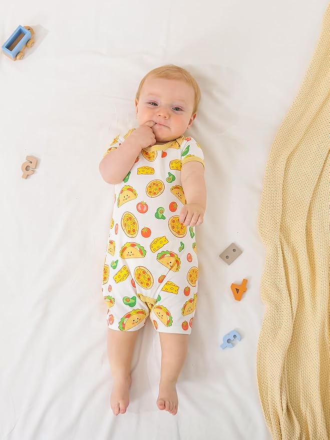 GUISBY Baby Rayon Romper Pajamas, 0-24M | Silky Soft Feel，Snap Closure，Footless - Image 6