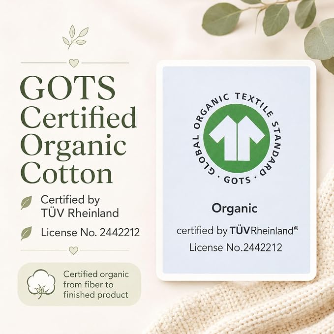 Miaoberry GOTS Certified Organic Muslin Swaddle Blankets, 2 Pack Baby Receiving - Image 9