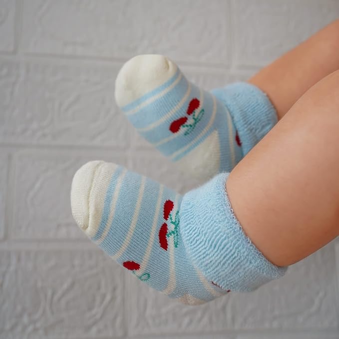RATIVE Newborn Baby Socks 0-6, 6-12 Months Terry Turn Cuff Socks - Image 2