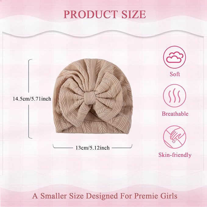 Newborn Baby Girl Hats Mittens Set Cotton - Image 7